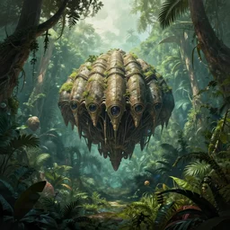 alien hive in the exotic jungle, landscape, alex ross, neal adams, david finch, concept art, matte painting, highly detailed, rule of thirds, dynamic lighting, cinematic, detailed, denoised, centerd