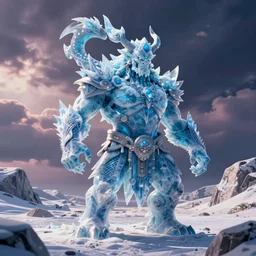 glitchcore Windwalker ice giant, beautiful tundra, fantasy-style, cinematic lighting, photorealism. trending on Flickr ,CGSociety, Eldritch color scheme, Pastiche by Albrecht Dürer, Pastiche by Don Maitz