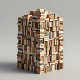 a building made of books, photorealistic, detailed, surrealist architecture, behance, trending on artstation, archdaily