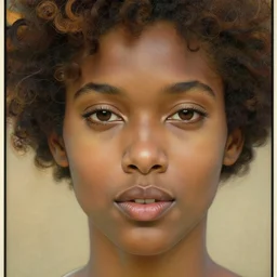 realistic detailed face portrait of a beautiful Black woman by Alphonse Mucha, Greg Hildebrandt, and Mark Brooks, Art Nouveau, spirals, Neo-Gothic, gothic, Art Nouveau