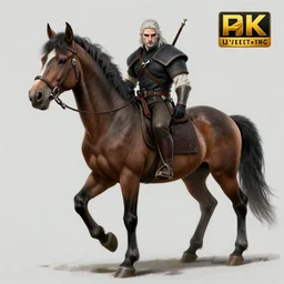 A centaur looking like the Witcher, dungeons and dragons character design, 4k