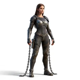 athletic ghost in chains, detailed 3d character render, full body, standing, isolated on a pure white background, centered, whole figure in frame, sharp focus, studio lighting