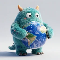 space monster hugs planet earth octane render