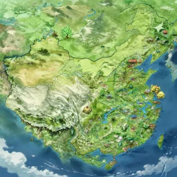 map of a small fantasy world with distinct biomes, highly detailed, smooth, sharp focus, artstation, illustration by makoto shinkai and moebius and jean giraud