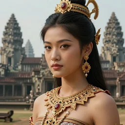 tribal island princess of angkor wat, gorgeous, close - up portrait, intricate, elegant, volumetric lighting, scenery, digital painting, highly detailed, artstation, sharp focus, illustration, concept art, ruan jia, steve mccurry