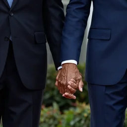Obama and Biden holding hands
