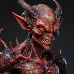 a portrait of a alien creature flesh devil animal illustrated by miyazaki by karol bak, james jean, tom bagshaw, rococo, sharp focus, trending on artstation, cinematic lighting, hyper realism, octane render, 8 k, hyper detailed, vivid, ultra detailed, highly detailed