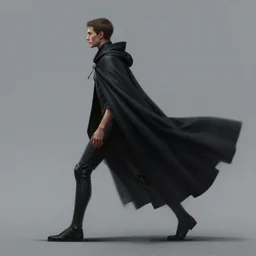 side profile concept art by thomas blackshear, sandman in cape, octane render, matte painting, by and hsiao ron chen, artgerm, lawren harris, eve ventrue, magali villeneuve, jeremy lipkin, rob rey, christophe vacher