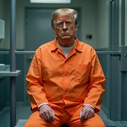 establishing shot, film still of donald trump wearing orange prison pajamas locked up in an asylum prison padded cell, cinematic masterpiece, octane, dramatic lighting, very detailed