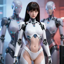 highly detailed portrait screenshot of gorgeous lithe feminine cybertronic motoko kusanagi robot body modeling in robotics advertisement. stephen bliss, 8 k, fantasy artstation by greg rutkowski, loish, rhads, ferdinand knab, makoto shinkai and lois van baarle, ilya kuvshinov, rossdraws, tom bagshaw, radiant luminance.