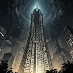 The Secret Tower, Dynamic lighting, cinematic, extremely high detail, photo realistic, cinematic lighting, pen and ink, intricate line drawings, post processed, concept art, artstation, matte painting, style by Raphael Lacoste, Eddie Mendoza, Q Hayashida