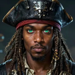 african space pirate, science fiction, highly detailed, digital painting, beautiful eyes, symmetry, concept art, sharp focus, illustration, global illumination, radiant light, detailed and intricate environment, art by artgerm and greg rutkowski and magali villeneuve and ilya kuvshinov!