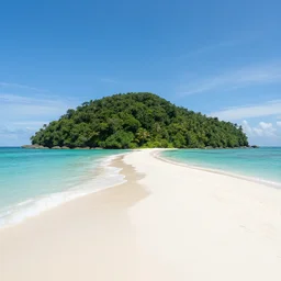 majestic island beach landscape, high definition, high detail, 8k, photorealistic,