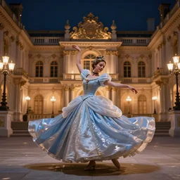 cinderella, palace dance, victorian era, dreamy, romantic, night lighting, gorgeous lighting, dramatic cinematic lighting, intricate, highly detailed, 8 k