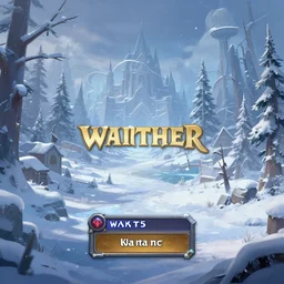 winter, in the concept art background of the main menu loading screen, for the russian mmorpg from katauri, artstation, behance, in the style of hearthstone, next - gen ps 5. game