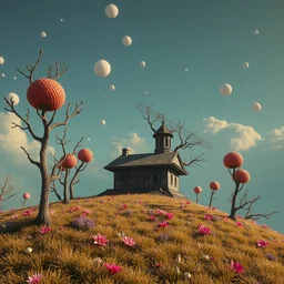 🍄🧚🌱, 3 d, unreal engine 5, octane render, detailed, cinematografic, cinema 4 d, nvidia ray tracing graphics, artstation, greg rutkowski style, style rene magritte, surreal