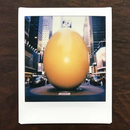 polaroid of giant egg, times square