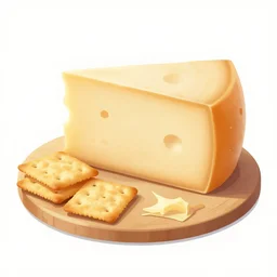 A large cheese platter with crackers