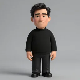 2 0 0 5 john lasseter of pixar is wearing a black suit and necktie and brown shoes. he is standing in a vardant countryside