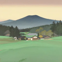 a landscape by Yoshitoshi Abe