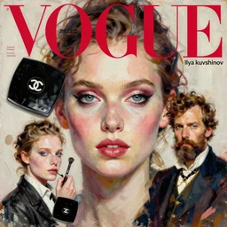 ilya kuvshinov concept art illustration, vogue elle women's fashion magazine, chanel makeup, john singer sargent, trending on artstation, oil painting, intricate