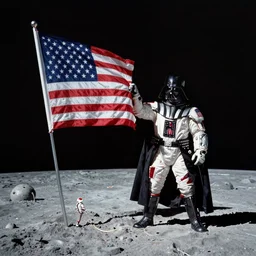 darth vader planting the american flag on the moon, apollo 1 1 photo