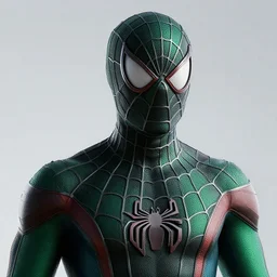 a still of spider - man wearing a green and black suit, octane render, unreal engine 5, high quality, highly detailed, close up photo, 8 k