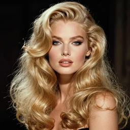 stunning award - winning portrait by peter lindbergh of a beautiful young blonde supermodel. vintage hollywood glamour. long shiny wavy glam hair. long curly hair. glam makeup. vogue. fashion photography. sharp focus. canon 5 0 mm.