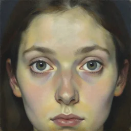 beksinski, zdzisław, zdzisław beksinski - her eyes wide, oil on canvas