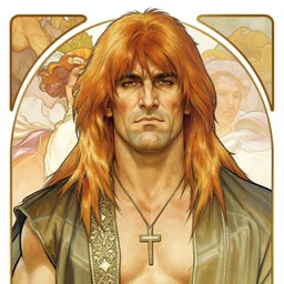 portrait of the undertaker from the wwe by alphonse mucha