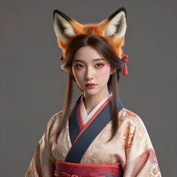 Ssunbuki as a woman with fox ears and a kimono, visualartzi, korean, concept art by Karla Ortiz, James Paick, Charlie Bowater, Krenz Cushart, highly detailed, ultra detailed, ultra realistic, trending on artstation, cgstudio