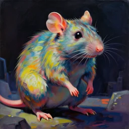 a beautiful painting of futuristic alien rat by ukiyo - e award - winning art, andy warhol color, dramatic light, octane render