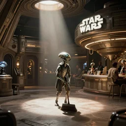 star wars cantina, alien cleaning floor with broom, Ralph McQuarrie