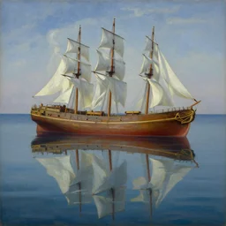lying ship by tomek setowski, surreal oil painting, dream like, highly detailed, symmetry, masterpiece