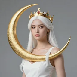 Artemixel, the modern reincarnation of the old selenium god of hunt, also known as Artemis the Selene, carrying the celebrated Crown of the Crescent Moon wich its usual bright and slightly bluish crescent like the brightness of the night. Portrait by Simon Stålenhag and Ansel Adams, digital art