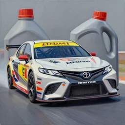 Camry car motorsport Oil and Acrylic Painting, Volumetric Lighting, Matte Finish, Colored, trending on Artstation