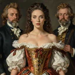 portrait of a beautiful glamour model wearing 1 7 th century french off - the - shoulder neckline bodice, jodhpurs greg manchess painting by sargent and leyendecker, studio ghibli fantasy close - up shot asymmetrical intricate elegant matte painting illustration hearthstone, by greg rutkowski by greg tocchini by james gilleard