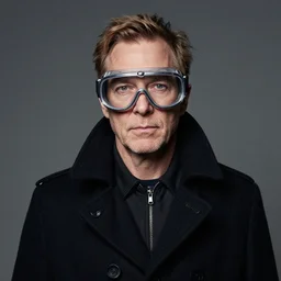 Portrait Sam Elliott wearing safety goggles and black coat by charlie bowater elina brotherus greg rutkowski Dan Witz paul klee jamie wyeth victo ngai
