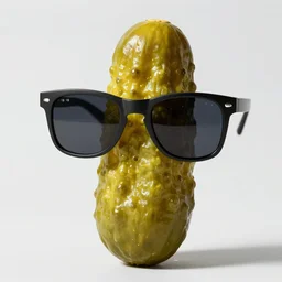 a pickle wearing sunglasses