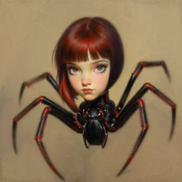 a portrait of a cute half spider girl by Frank Frazetta, WLOP and ross tran
