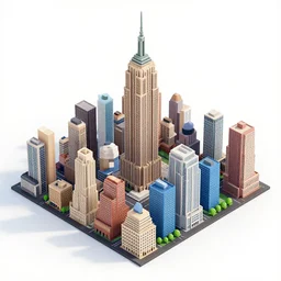 one isometric cityscapes block city of new york, photorealism, colourful, detailed, sharp, isometric, 3 d, 3 / 4 view, octane render