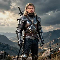 Leonardo Dicaprio dreesed as Geralt of Rivia\'s armor in Witcher