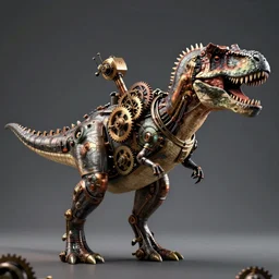 A steampunk tyrannosaurus, cogs and wheels, mechanical hydraulics, epic composition, cinematic lighting, 8k, octane render, trending on ArtStation