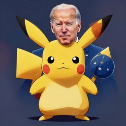 joe biden drawn as the pokemon bidoof, digital art