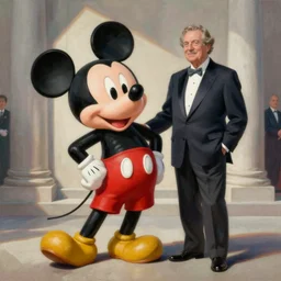 Painting of the inauguration of Mickey Mouse by Norman Rockwell & Zdzisław Beksiński