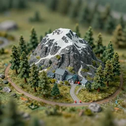 5 5 mm macro photo of toy model of acadia national park, areal shot, dof. bokeh. by artgerm and luis royo. highly detailed 8 k. intricate. lifelike. realistic sony a 7 r iv. soft light. cinematic processing