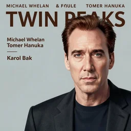 Twin Peaks poster artwork by Michael Whelan and Tomer Hanuka, Karol Bak, Rendering of Nicolas Cage, from scene from Twin Peaks, clean, full of details, by Makoto Shinkai and thomas kinkade, Matte painting, trending on artstation and unreal engine