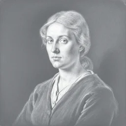 white chalk study of a womans portarit by arnold bocklin