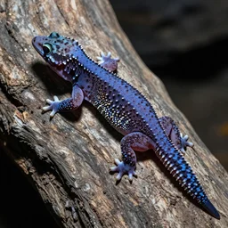 stern purple gecko, realistic, cinematic
