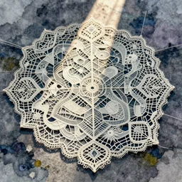 machine lace, intricate watercolor cyberpunk illustration by tim doyle